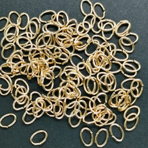 5x7mm Oval Jump Rings Champagne Gold Finished
